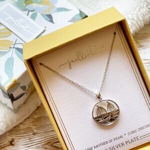 Juilliet Sailboat Pendant Necklace Silver Plated Mother of Pearl New
